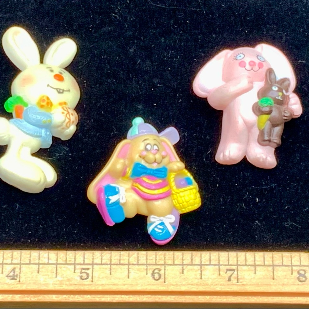 Lot of 3 Vintage‎ Hallmark S.Lehman Easter Bunny Spring Brooches Pins Lapels